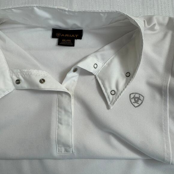 ARIAT White Show Shirt XXL Long Sleeve Equestrian Competition English Riding Top - Picture 3 of 10